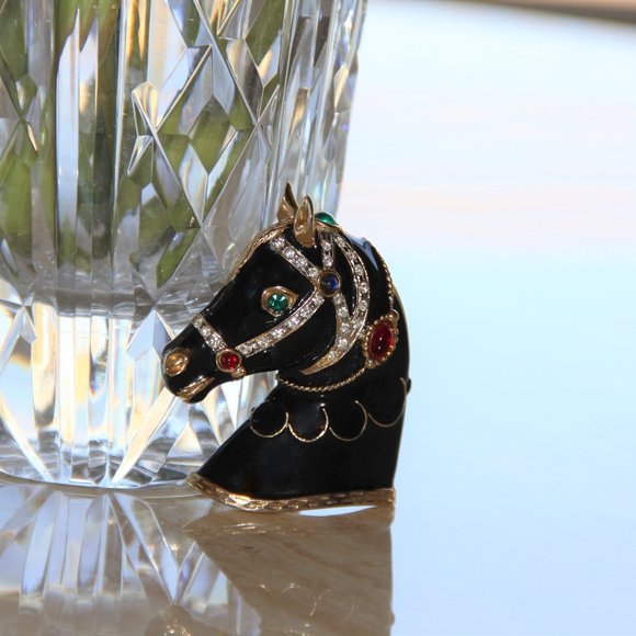 Vintage Gem-Craft Gemstone Horse Head Brooch - Picture 1 of 13